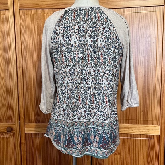 Vintage America Large Floral Embroidered Boho Vneck Elbow Length Shirt Boho - Picture 3 of 7